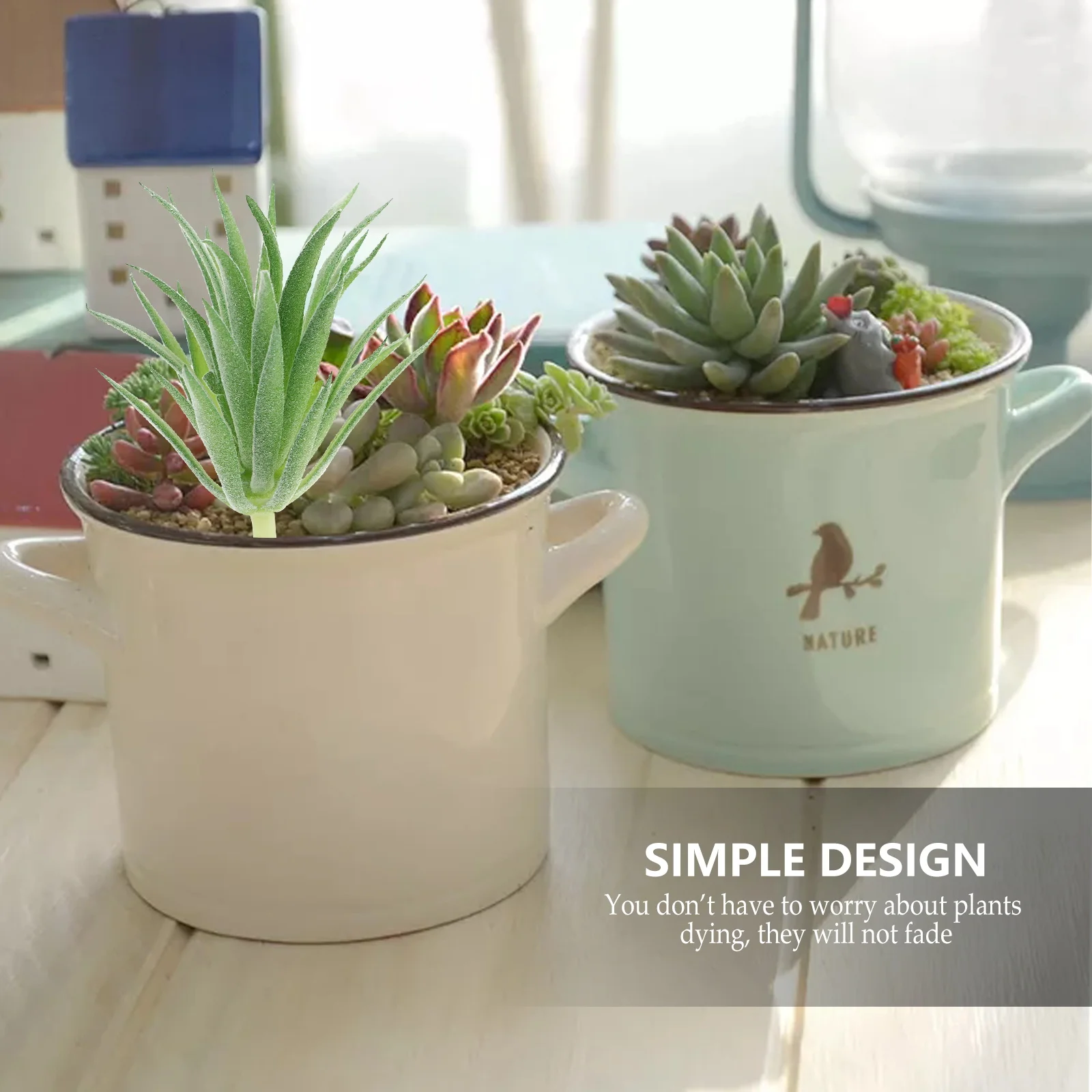 

20pcs Mini Artificial Succulents Decorative PVC PE Faux Plants Kids Garden Lightweight Beautiful Gifts