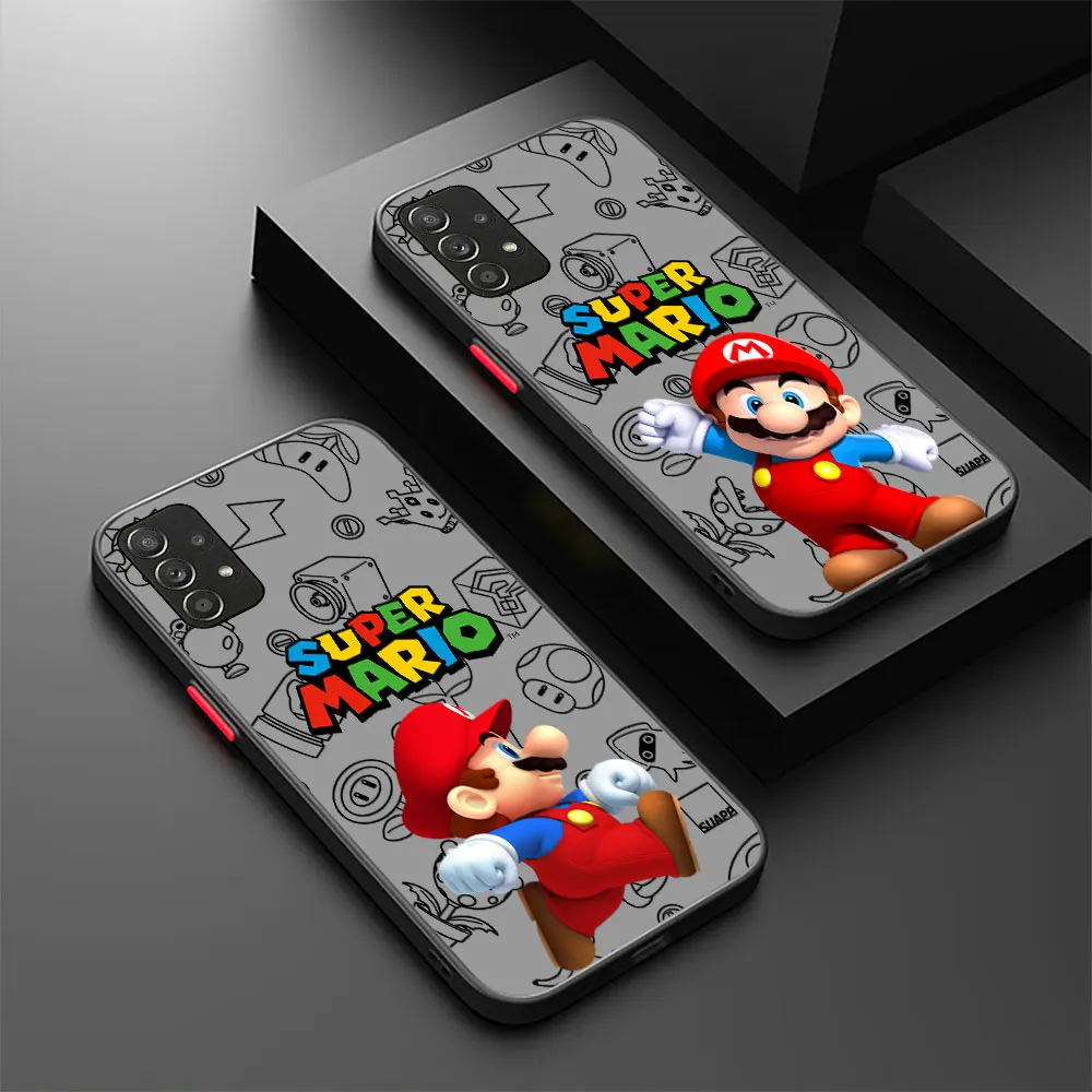 Cartoon Super M-Mario Bros Case For Samsung Galaxy A73 A72 A71 A53 A52 A52S A51 A42 A33 A32 A31 A23 A22 A21S A14 A13 Matte Cover