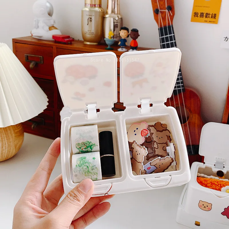 Simple desktop storage box student stationery storage office makeup storage dormitory sorting debris DIY press storage box