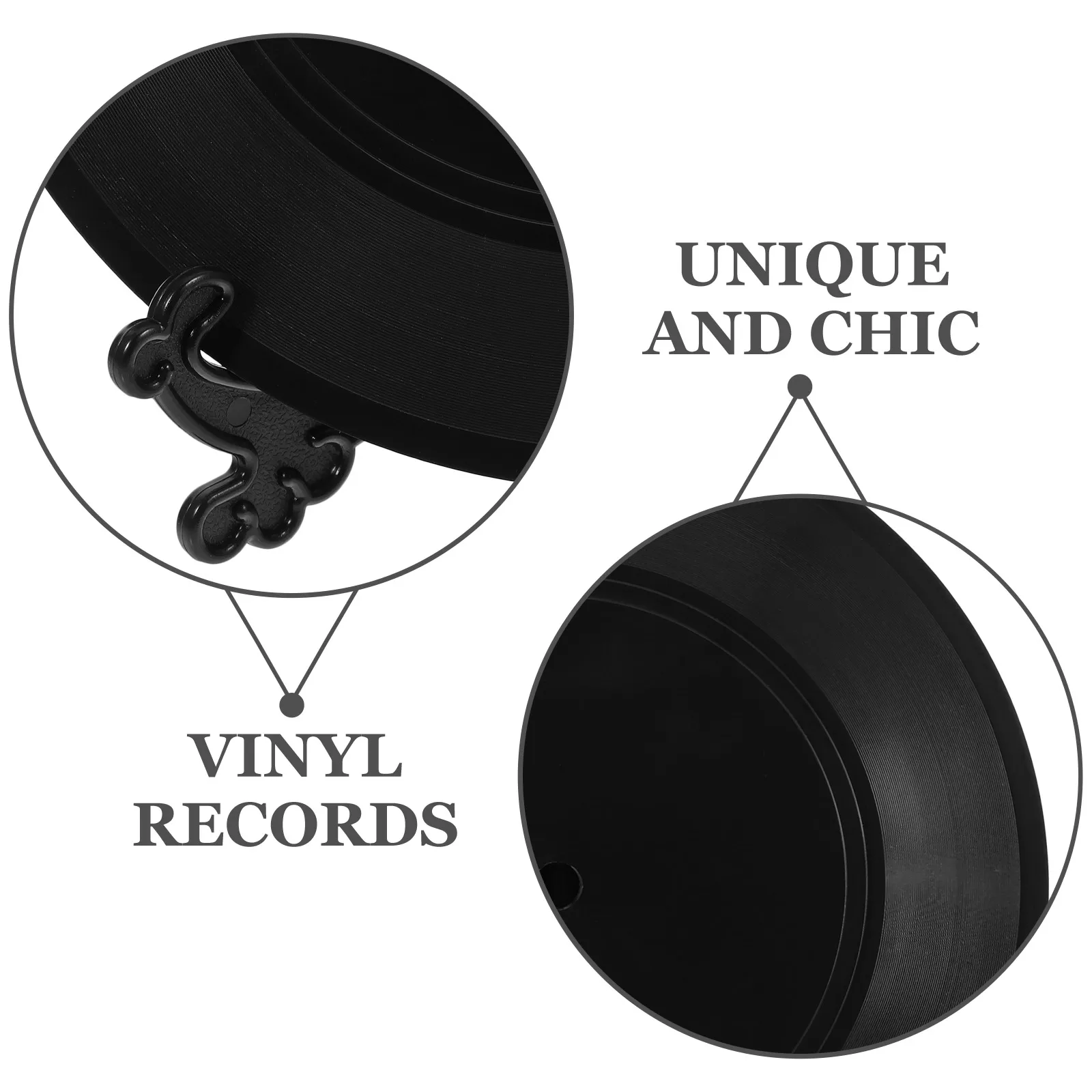 

12In Vinyl Record Decor Black Retro Style Wall Art Fake Record Ornament Desktop Simulated Vinyl Records Party Supply Household