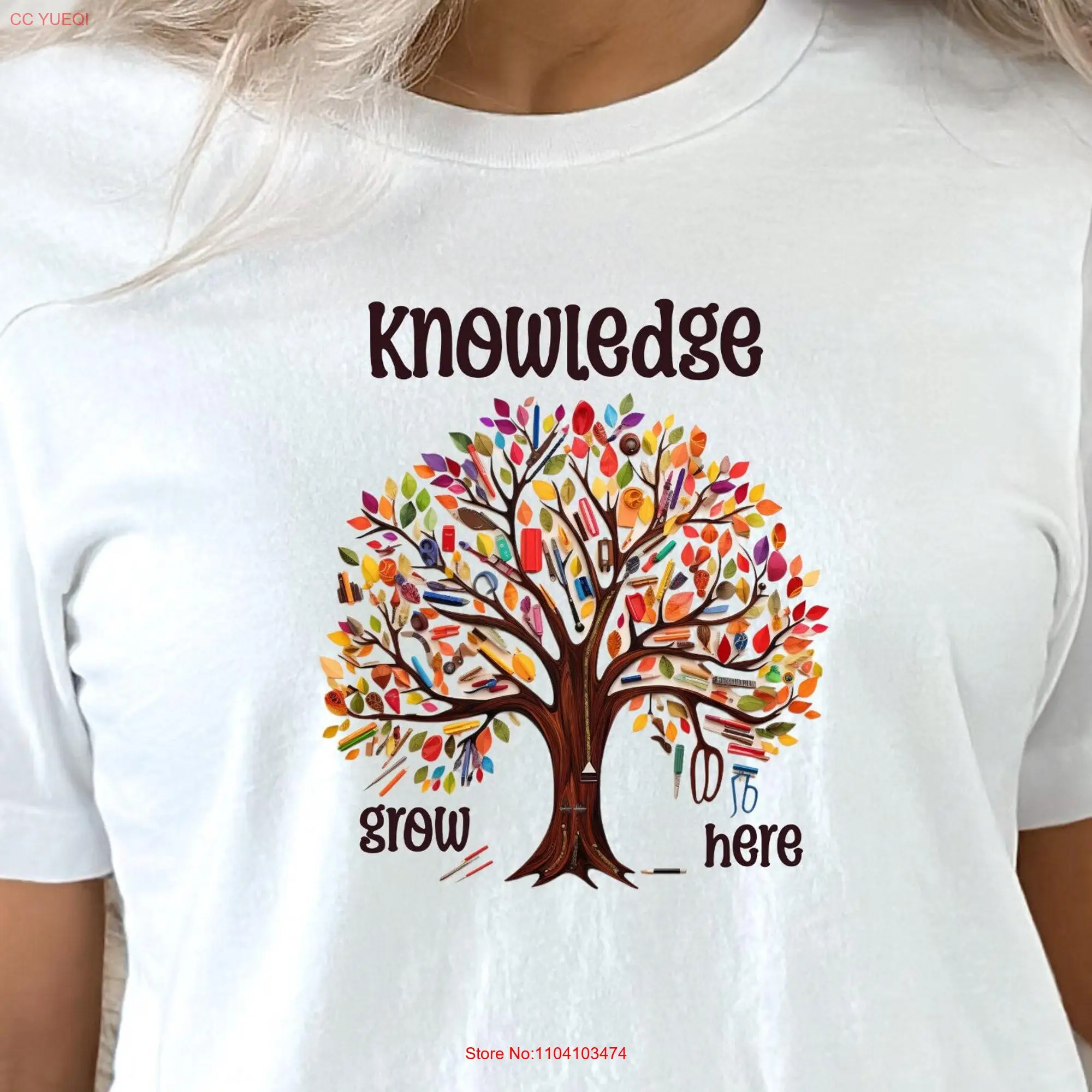 Knowledge Grow Here T Shirt Growth MindseT Back to School Teacher First Day of  long or short sleeves