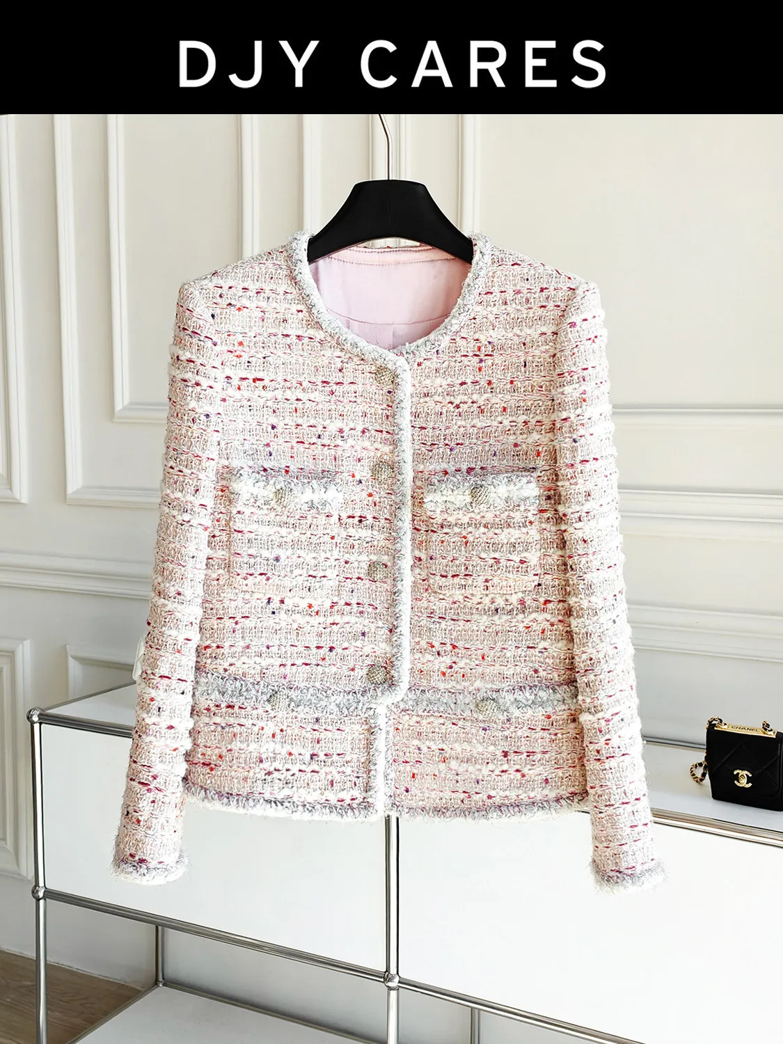 New Sweet pink floral coat, elegant and versatile top big size