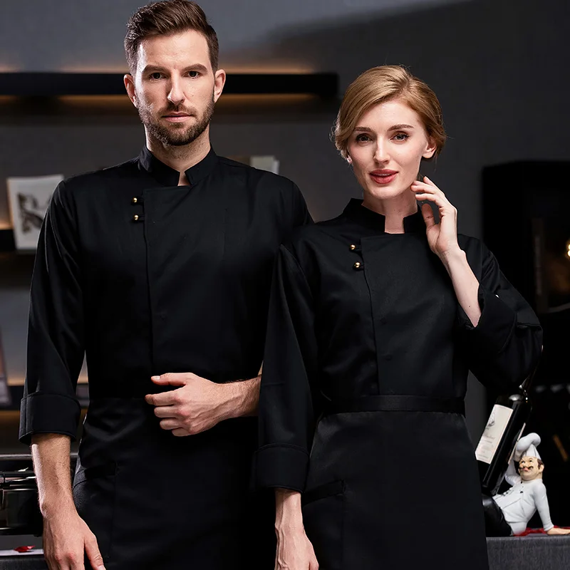 Uniforme de Chef Unisex para hombre y mujer, traje de Hotel, ropa de cocina, ropa de trabajo, chaqueta de Chef de Pizza