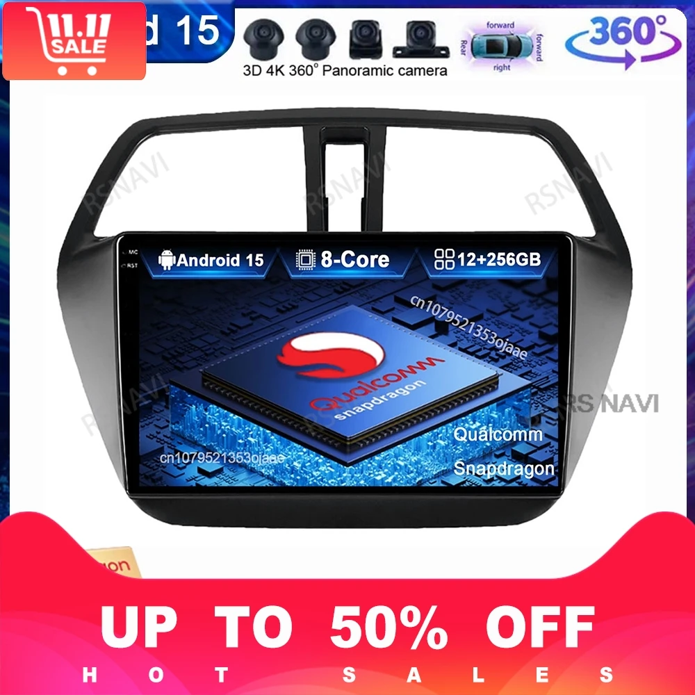 

Android 15 Car Radio For Suzuki SX4 2 S-Cross 2012 - 2016 4G LTE Stereo Navigation DSP Head Unit QLED 5G WIFI DVD Qualcomm BT