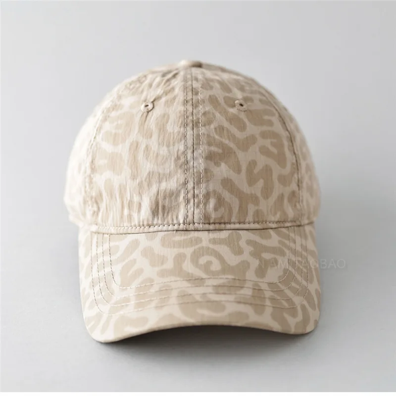 Spring and summer new leopard print quick-dry baseball cap for women, fresh, breathable, fashionable, trendy, unique