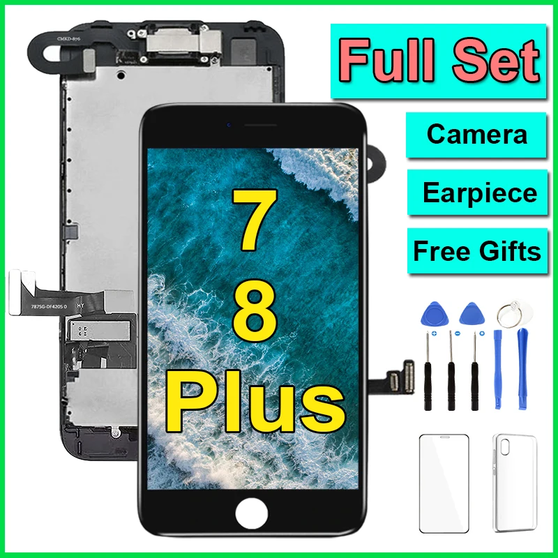 AAA Full Set Display For iPhone 7 8 Plus 7P 8P SE 2020 LCD Screen Replacement Complete Touch Digitizer Assembly+Front Camera