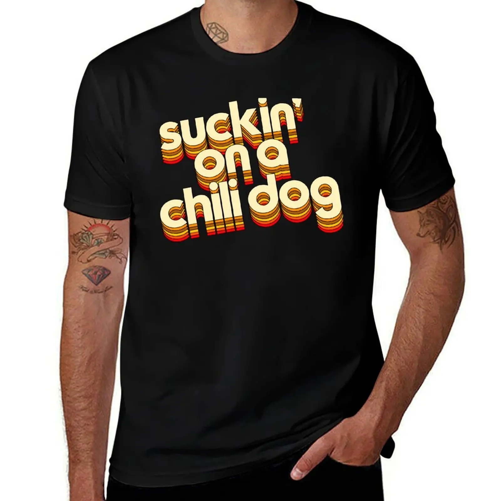 Suckin' On A Chili Dog // Jack and Diane Typography T-Shirt Soft Casual Short Sleeve Cotton Tee T-Shirt