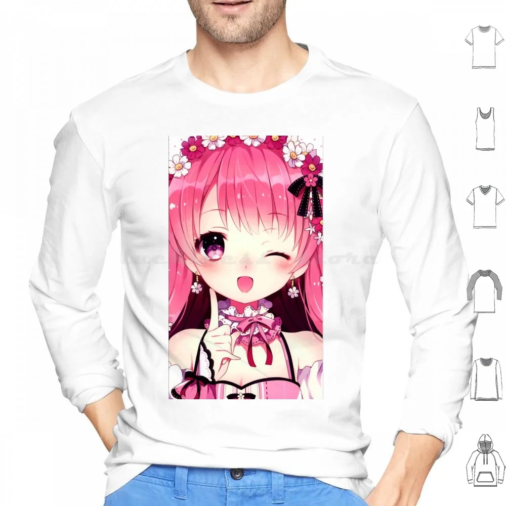 Kawaii Anime Girl Hoodies Long Sleeve Kawaii Anime Cute Funny Japanese Manga Japan Meme Waifu Hentai Girl Anime Girl