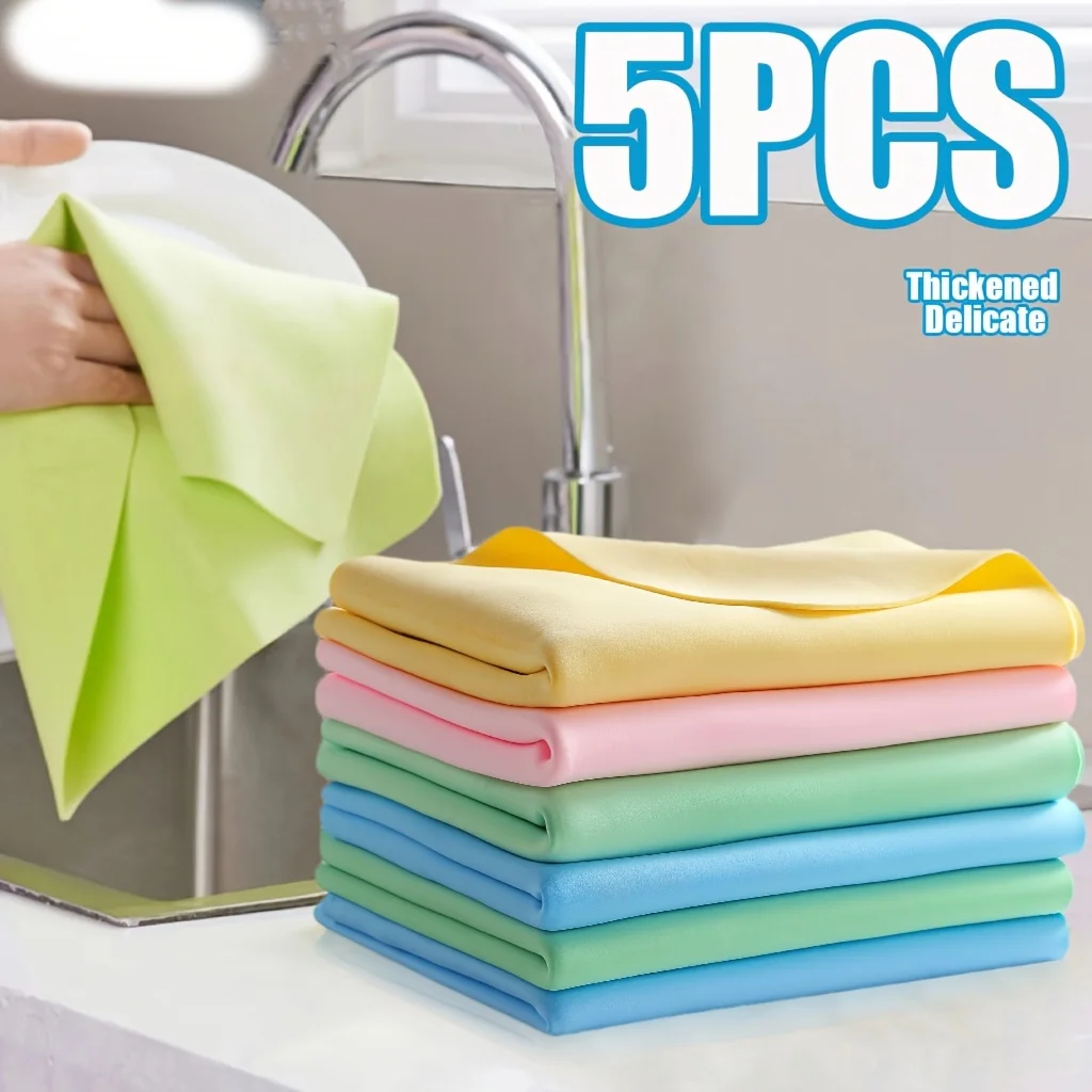 Toalla de limpieza PVA, paño de limpieza súper absorbente, toallas de limpieza multifunción para lavado de coches, trapo suave de secado rápido para el hogar, 5 uds.