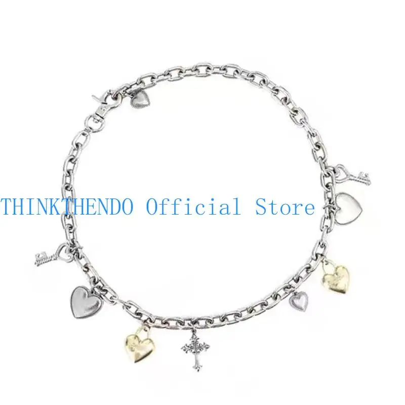 

39BB Trendy Charm Pendant Waist Chain with Love Heart Pendant Cats Theme Waist Chain Keychain Ornament for Adult and Teens