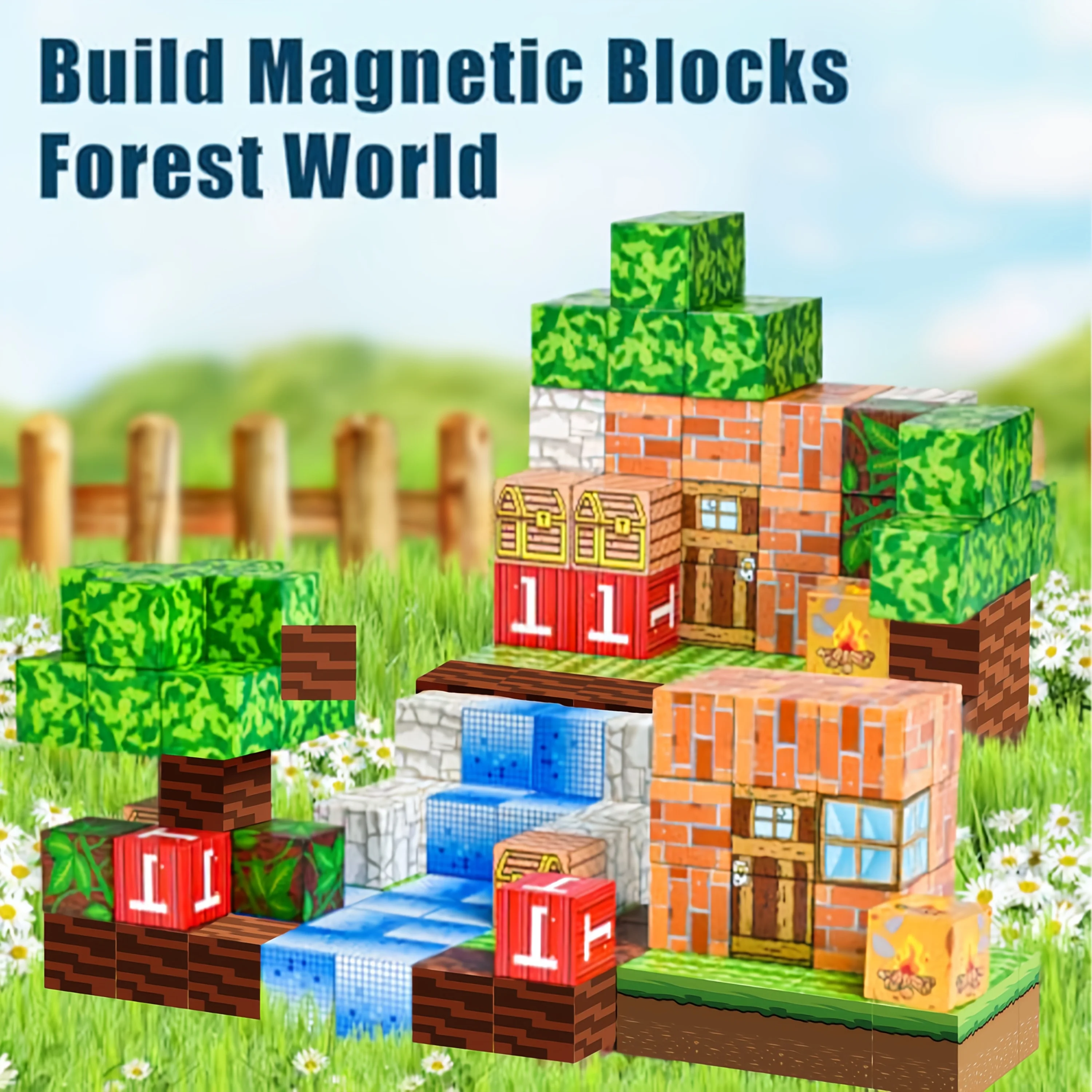 100pcs Magnetic Building Blocks Set STEM Toys for Boys and Girls  World Magnet Ideal for Christmas New Year Birthday Kid Toys