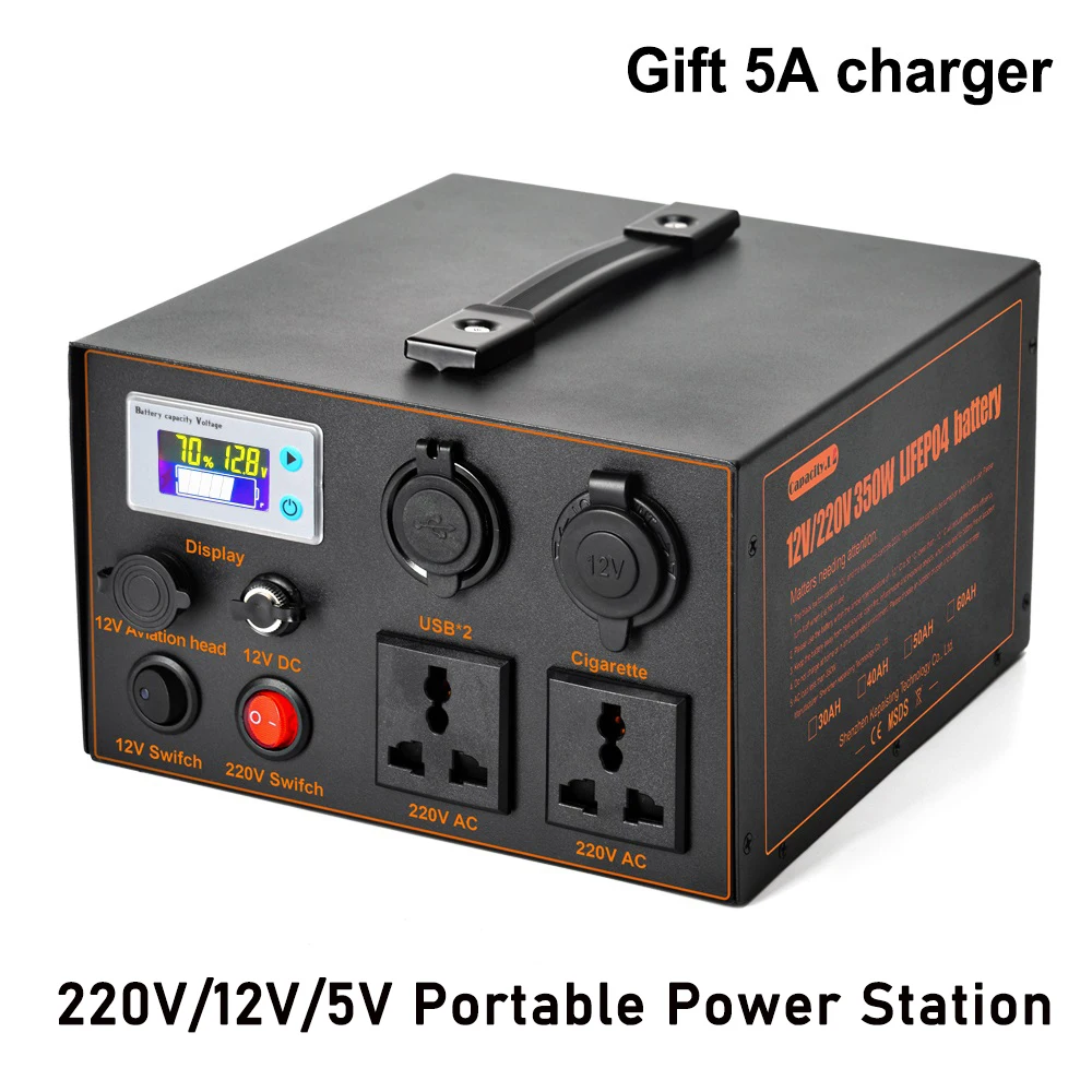 500W Portable Power Station AC 220V 350W LiFePO4 Battery Solar Generator Outdoor Energy Storage Supply Power Bank for Camping RV
