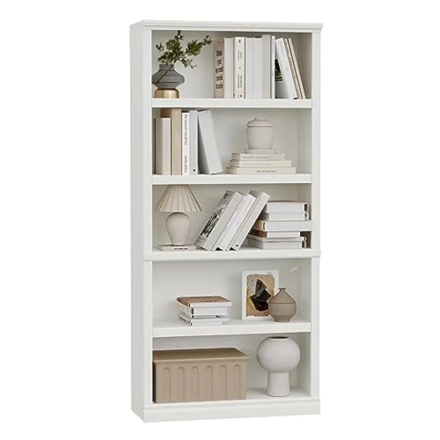 Tall Bookcase Wooden Bookshelves 33In Wide 5 Tier Bookcases…