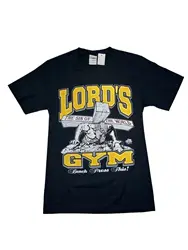 Vtg Lords Gym Bench Press T Shirt Size S Living Epistles Double Sided 90s Y2K