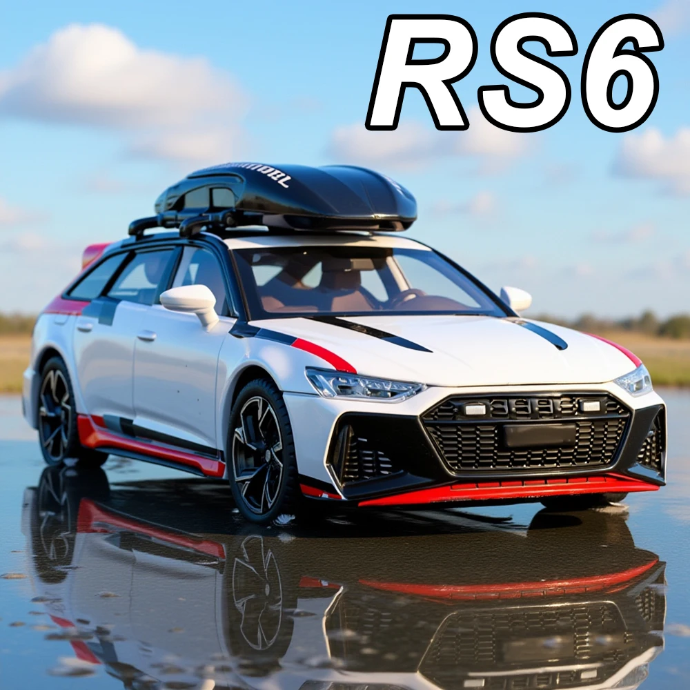 

1:32 RS6 Santana Wagon, модели игрушек, литые под давлением автомобильные двери из сплава, открытый звук, свет, откатные миниатюрные автомобили для детей, праздничный подарок