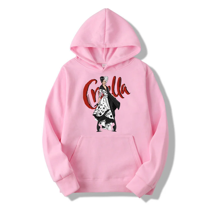 Disney 101 Dalmatians Cruella Printed Hoodies Cruella Street Sports and Leisure Student Couple Hoodies