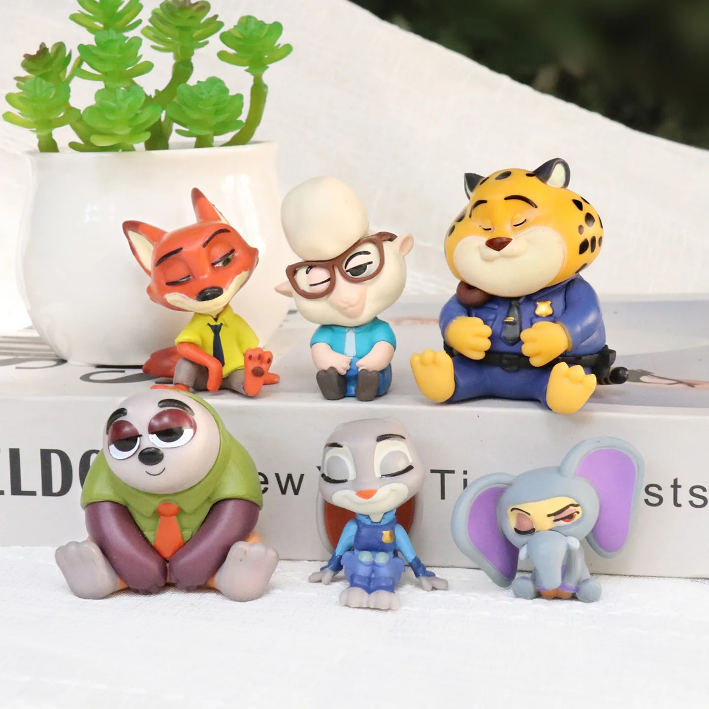 

Sit Still Series Animal Town Plush Toys - Tiger Bunny Fox Lamb Figurines, Desktop & Car Decor Ornaments