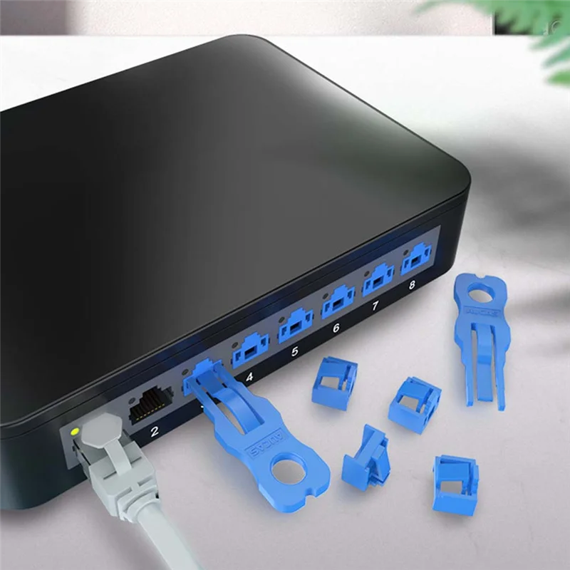 RJ45 พอร์ตล็อคชุด Key Ethernet Port Security Blocker ป้องกันฝุ่นสําหรับ Router & พอร์ตคอมพิวเตอร์ C