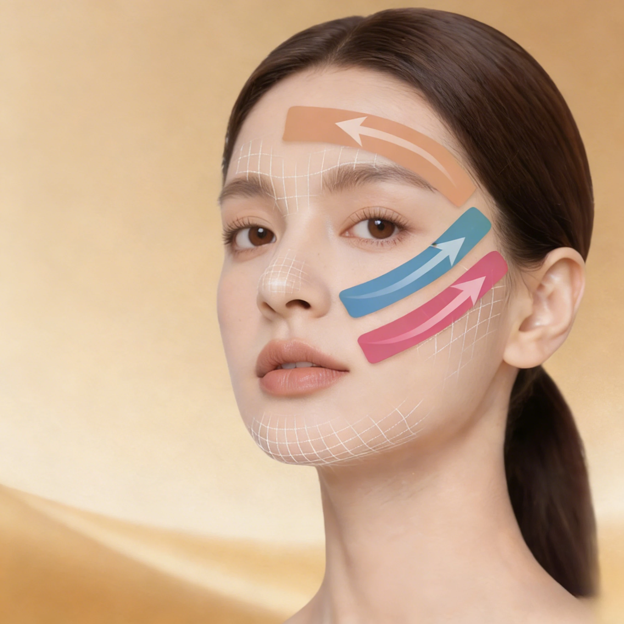 

Face Lifting Tape Facial Kinesiology Tape Wrinkles Frown Lines Nasolabial Folds Forehead Line Skin-Friendly Face Lift Bandage