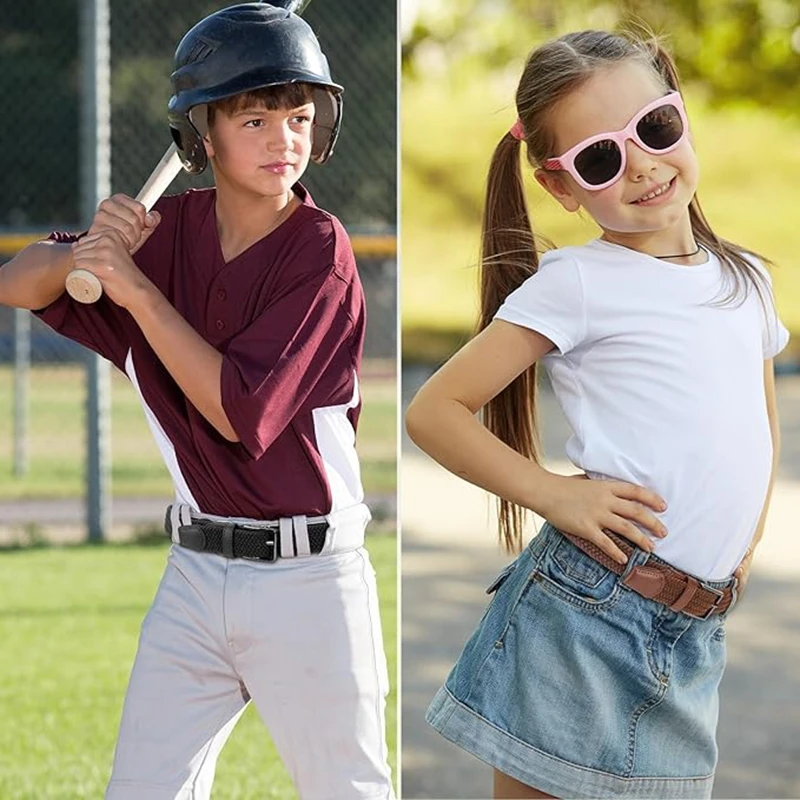 Cinto trançado elástico para crianças, golfe, beisebol juvenil, meninos e meninas, 1 "Wide