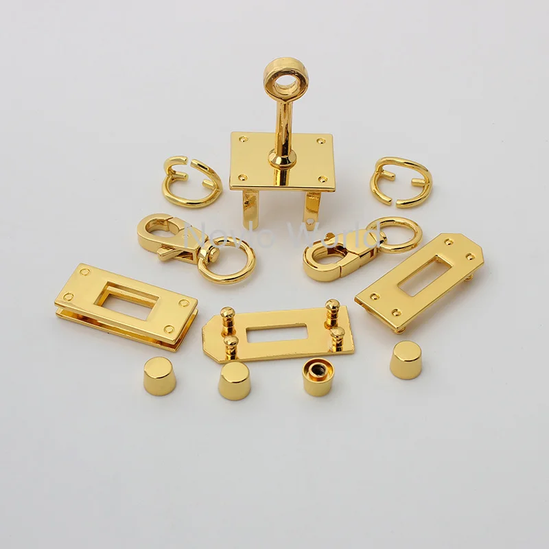 1-5 Sets 25*20mm New Arrive Products Gold Chrome A Set of Mini Lock for DIY Shoulder Bag Purse Accessories