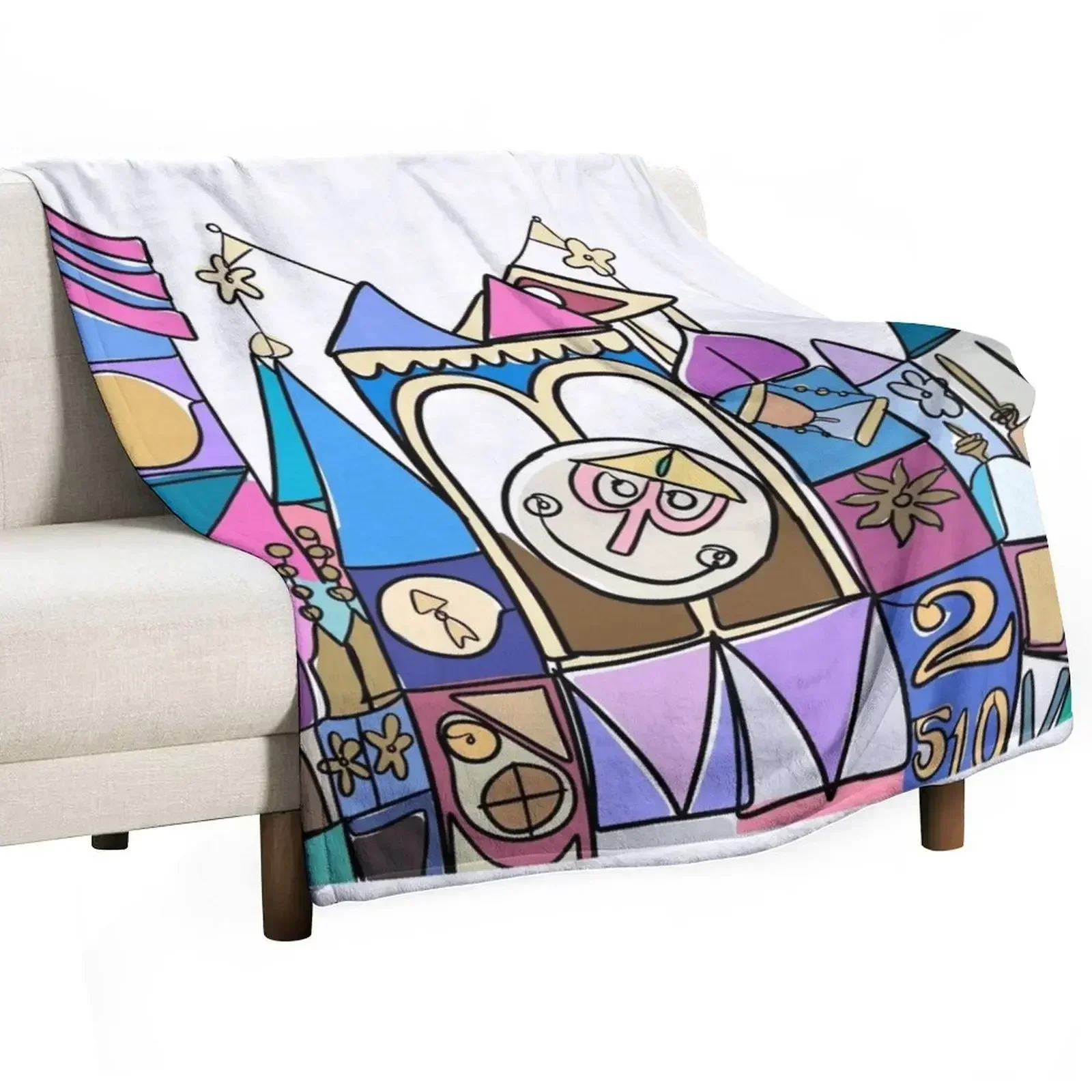 

Small World Throw Blanket Plaid on the sofa Vintage Shaggy blankets and throws Blankets