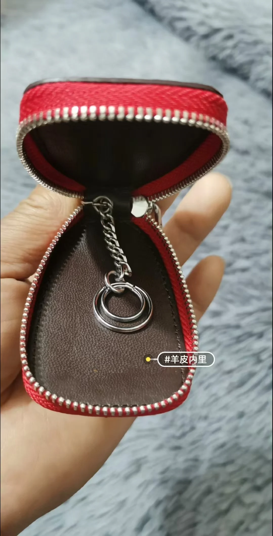 2025 New Ostrich Leg Leather Lady's Car Key Bag Fashion Genuine Leather Men Car Key Holder Leisure Car Key Case 45