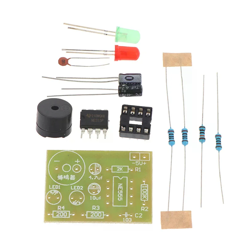 NE555 DIY Kit LED Flasher & Signal Generator Circuit With PCB For Electronics Education & Solder Practice