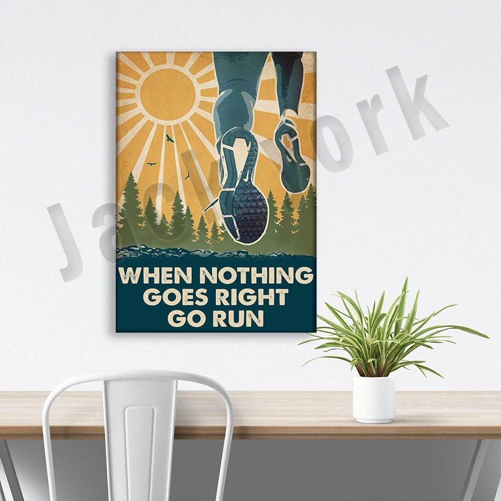 اذهب للجري عندما تكون كل شيء جيدًا، هدايا لمحبي الجري، ملصقات فنية جدارية لتزيين الحياة المنزلية، ملصقات الجري