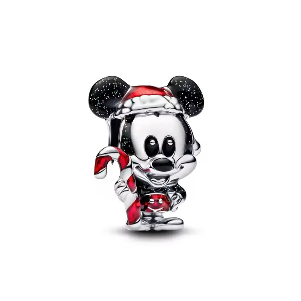 غرامة 925 الفضة عيد الميلاد سحر لطيف الماوس كليب الخرز سلسلة السلامة قلادة صالح الأصلي سوار المرأة DIY مجوهرات الأزياء هدية #3