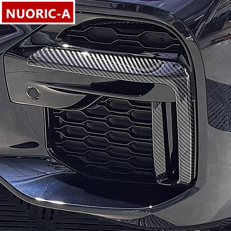 Carbon Fiber Color Front Fog Light Frame Decoration Cover Trim Car Styling For BMW X5 G05 2022 Automotive Exterior Accessories