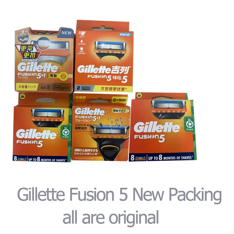 Lame de rasoir originale Gillette Fusion lames de rasage marque rasage rasoir lames de rasoir lames de rasage pour rasage rasoir 8 pièces