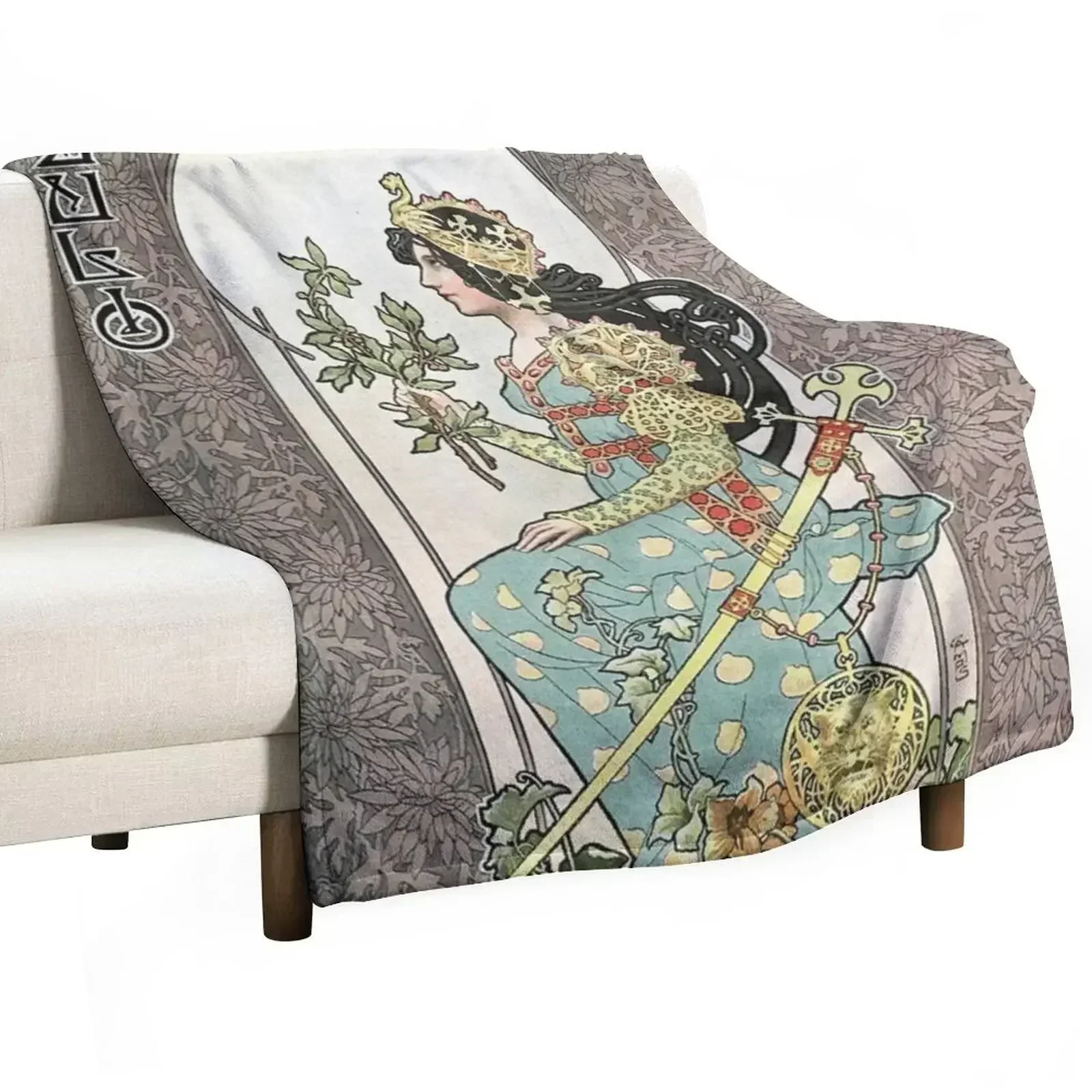 HD. July - Calendar, by Gaspar Camps (1902) HIGH DEFINITION Throw Blanket cosplay anime Shaggy Hair Plush Summer Blankets