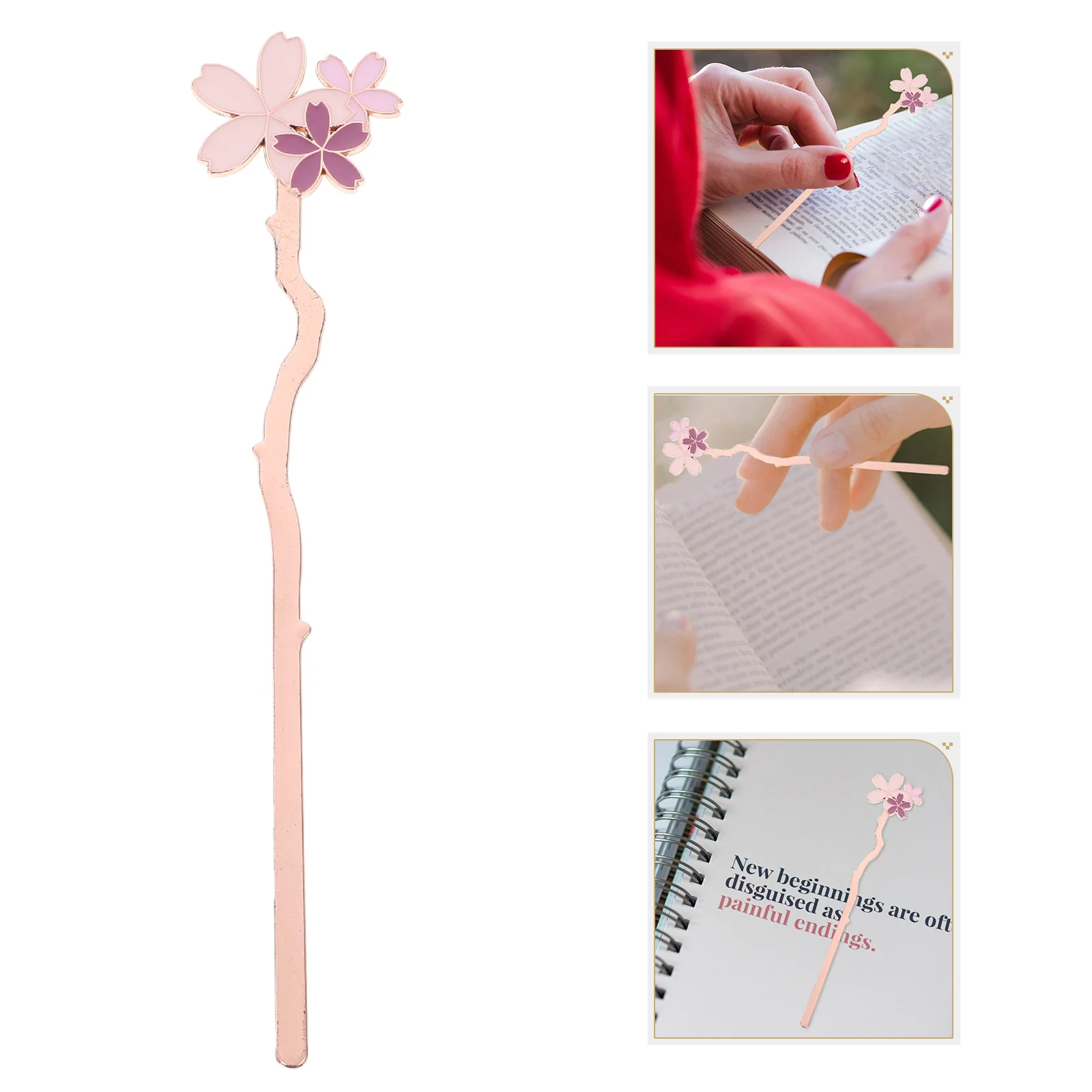 Flower Bookmark Metal Bookmarks Cute Floral Bookmarks Cherry Blossom Design Vintage Style Bookmarks For Women Teacher Book Lover