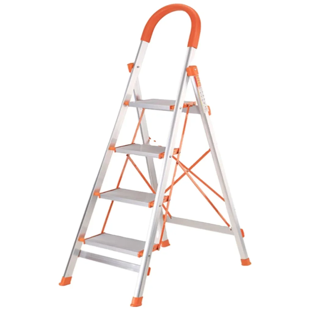 

Foldable and extension 4 wide steps aluminum ladder