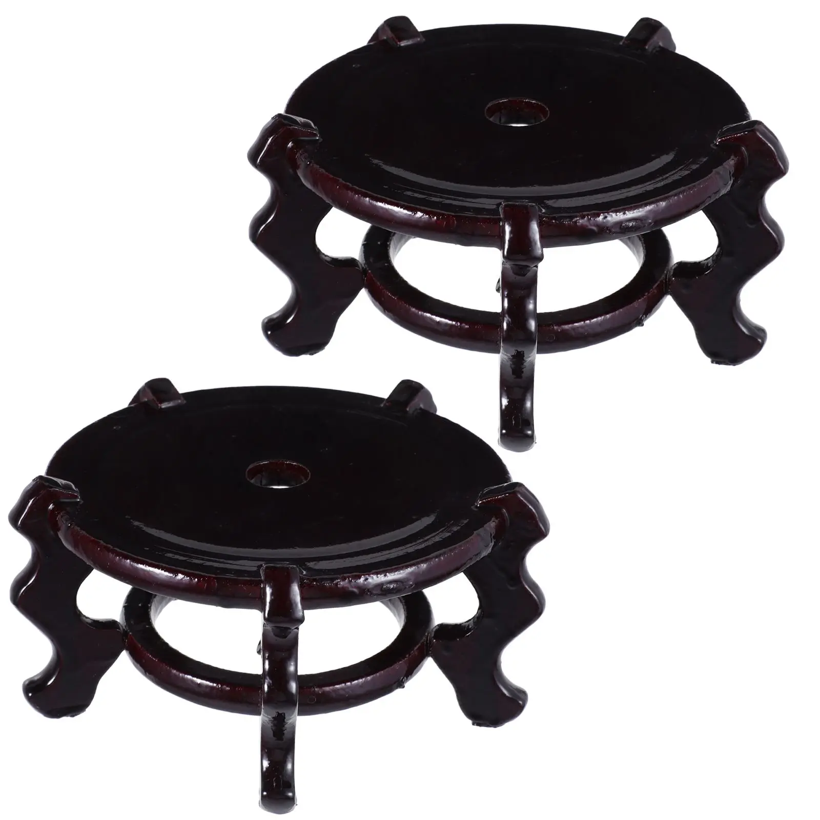 

2 Pcs Flower St Pot Holder Round Wood Riser Plant Display Wooden Statue St Base Round Display Base Spacesaving Design