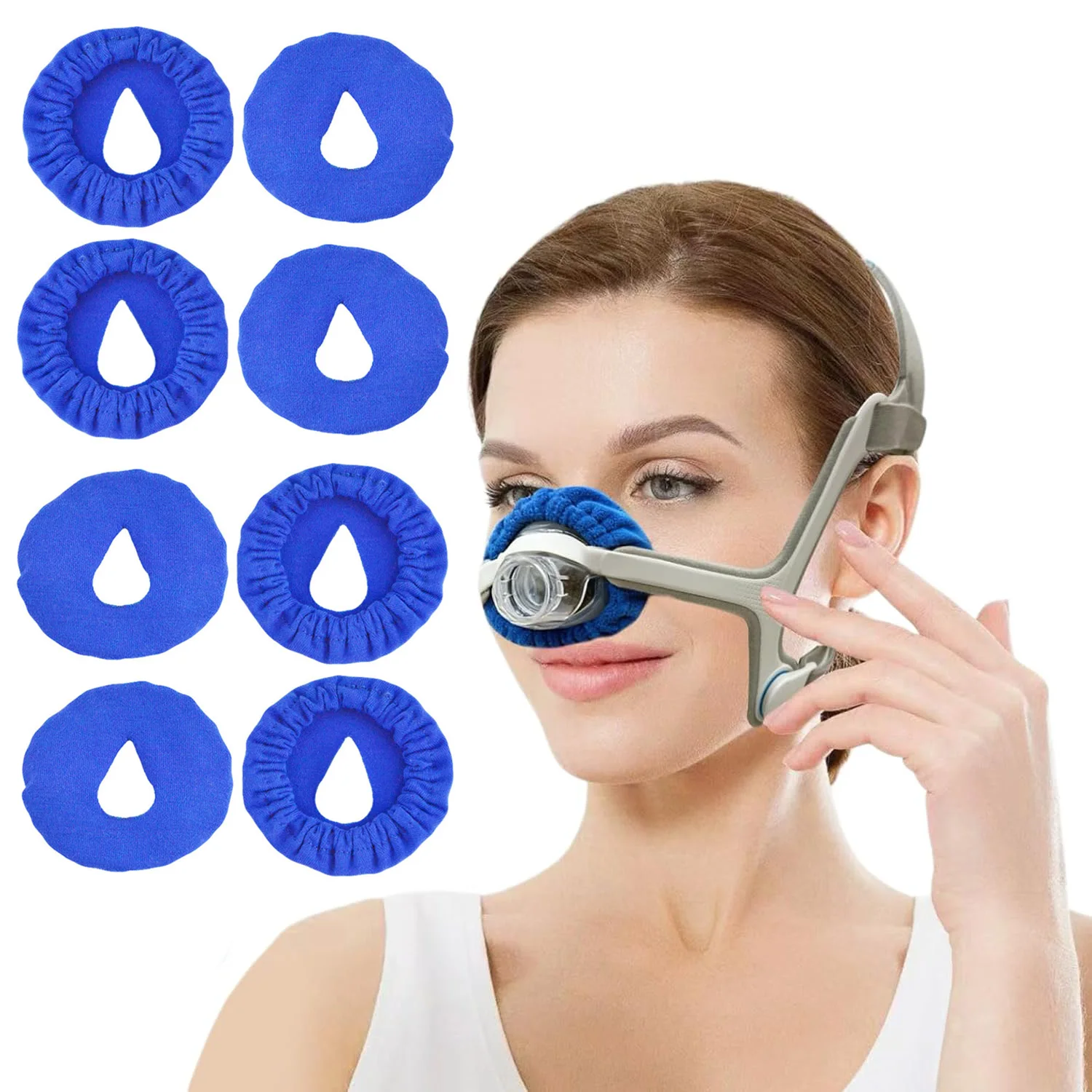 1-10pcs Reusable CPAP Nasal Mask Liners Soft Breathable Fabric CPAP Mask Covers Comfortable One Size Fits All CPAP Mask Cushion