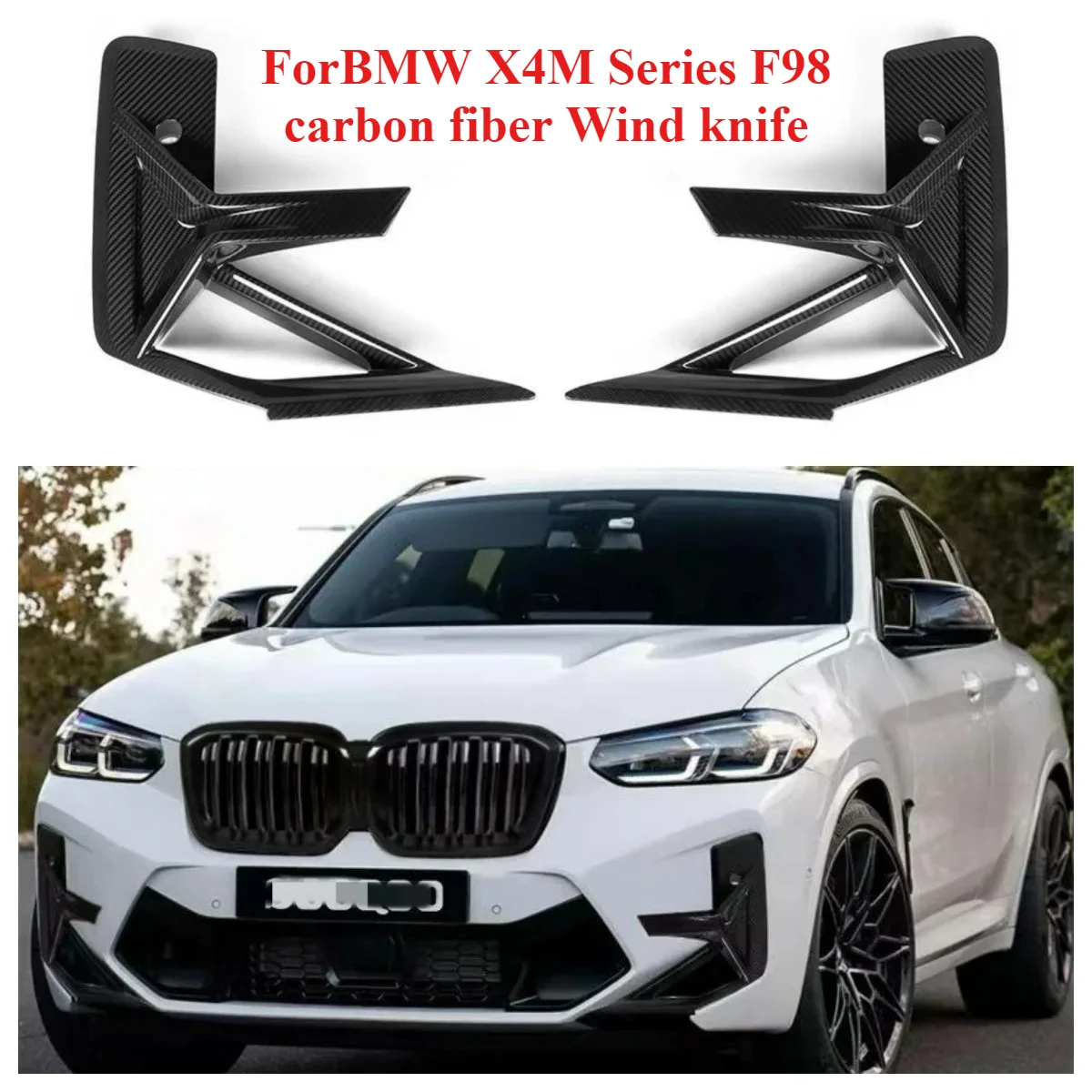 

Top Quality Suitable ForBMW X4M Series F98 Dry Carbon Fiber Front Bumper Windblade