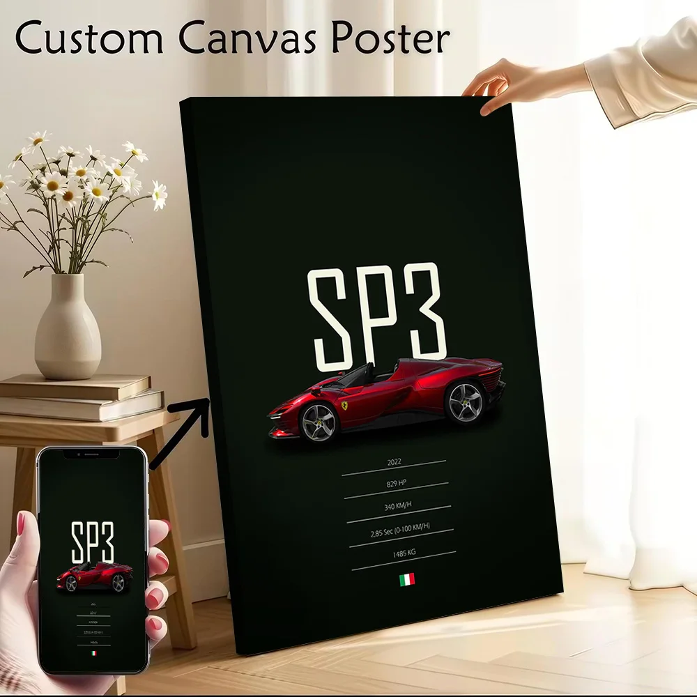 2022 Super Car Daytona SP3 Printed Canvas Poster Custom Pictures Wall Art Canvas Painting for Living Room Decorations Wand Deko