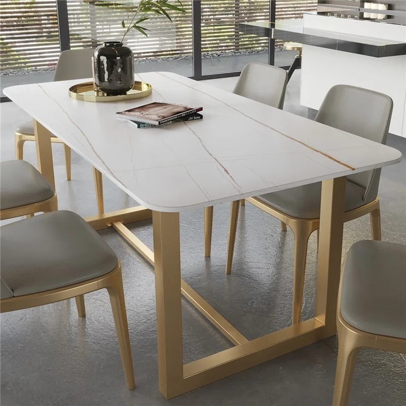 Nordic marble dining table and chair combination simple small apartment table Internet celebrity bed and breakfast restaurant