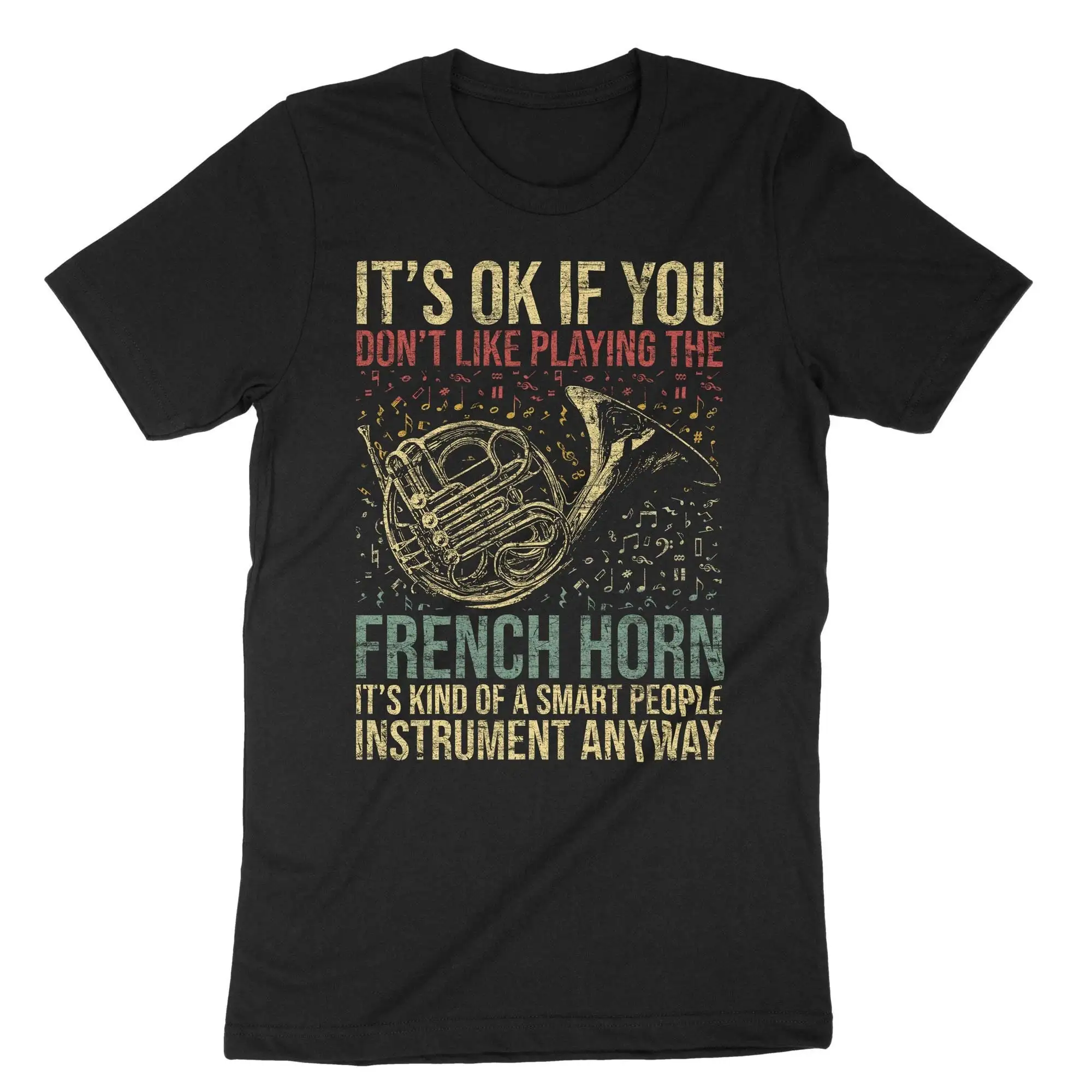 French Horn Player T Shirt Blue HornisT Marchin Band