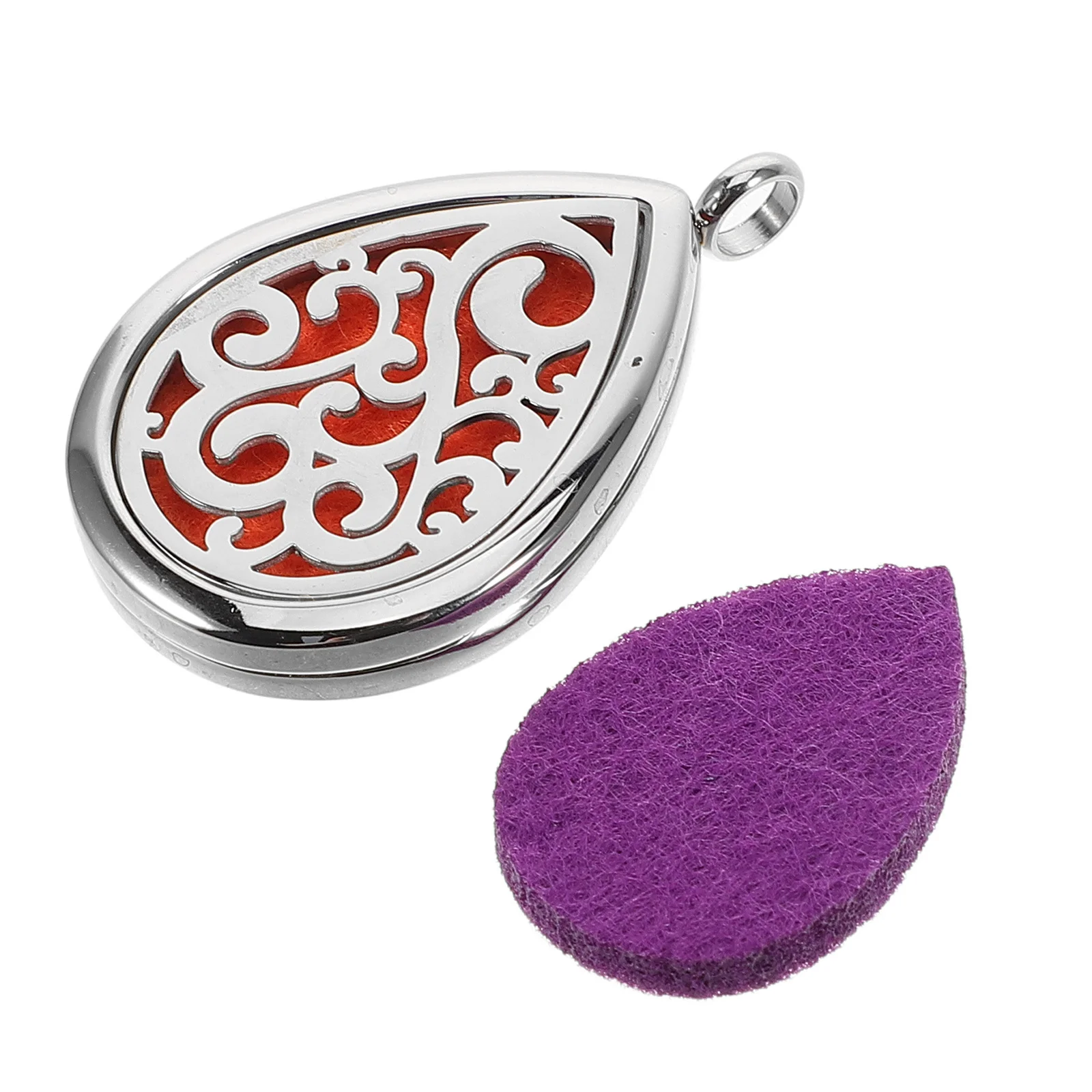 

1Set Essential Oil Necklace Stainless Steel Hollow Water Drop Diffuser Pendant Aromatherapy Jewelry Refillable Pads Long-Lasting