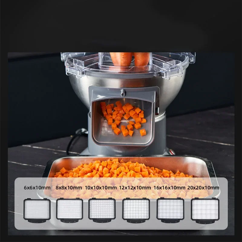 Automatic Carrot Shredder Slicer Commercial  Big Ingredients Mouth  Potato Cube Shredding Machine Cutter Vegetable Processor