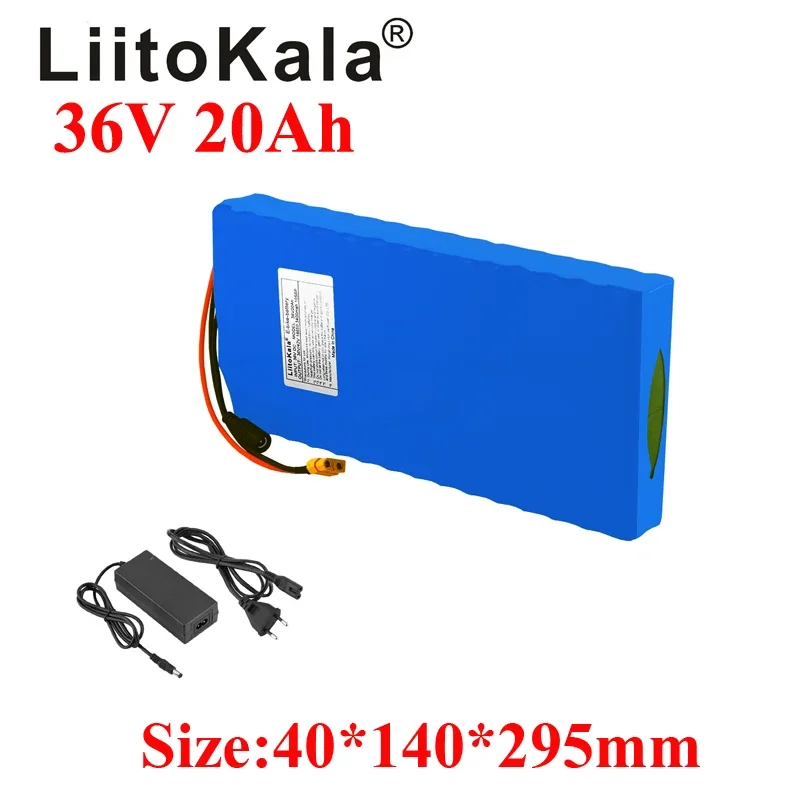 

LiitoKala 36V 20AH Electric Bike Battery 20A BMS Lithium Pack With Ebike XT60 Plug 42V 2A Charger