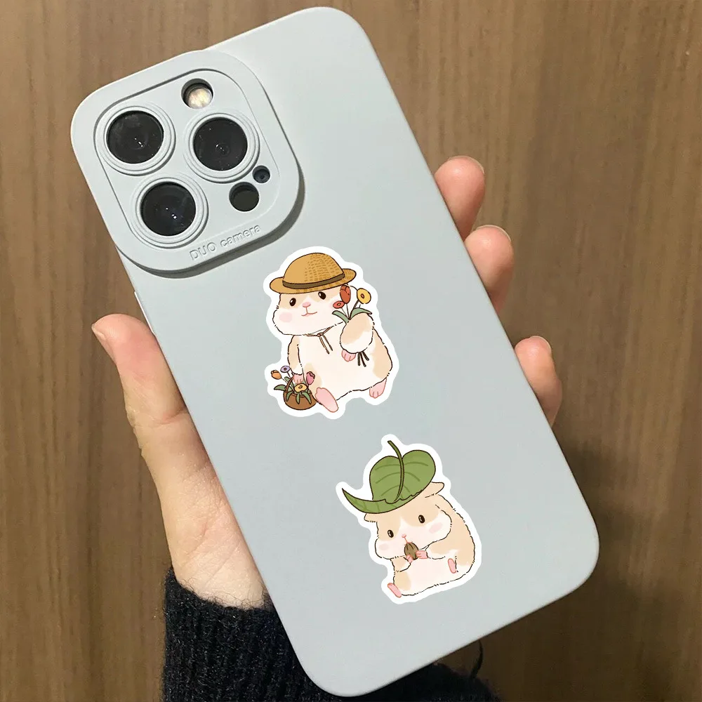 10/60PCS 귀여운 크리 에이 티브 애완 동물 햄스터 낙서 스티커 Kawaii 햄스터 만화 데칼 노트북 전화 기타 방수 스티커