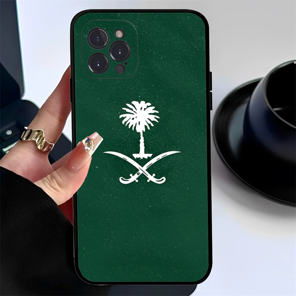 Coque de téléphone avec sensation de royaume d\'Arabie saoudite, coque pour iPhone 15, 14, 11, 12, 13, Mini, Pro, XS, Max, 6, 7, 8, Plus, X, Poly,