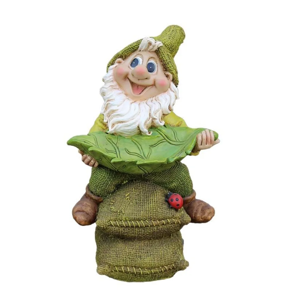 

Micro Landscape Decor Resin Dwarf Sculpture Ornament Creative Waterproof Gnomes Bird Feeder Cute Bird Water Bowl Courtyard
