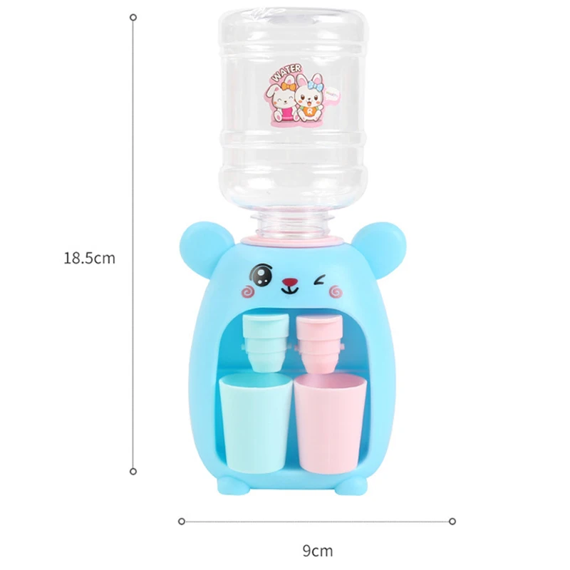 Dual Water Dispenser Toy with mini Cute Pink blue Juice Milk Drinking Simulation Kitchen Toys for Children girl boy gifts