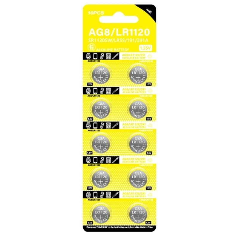 

1 лист LR1120/AG8, таблеточные батарейки, стабильное решение для удаленного игрушечного калькулятора, часов и мелкой электроники
