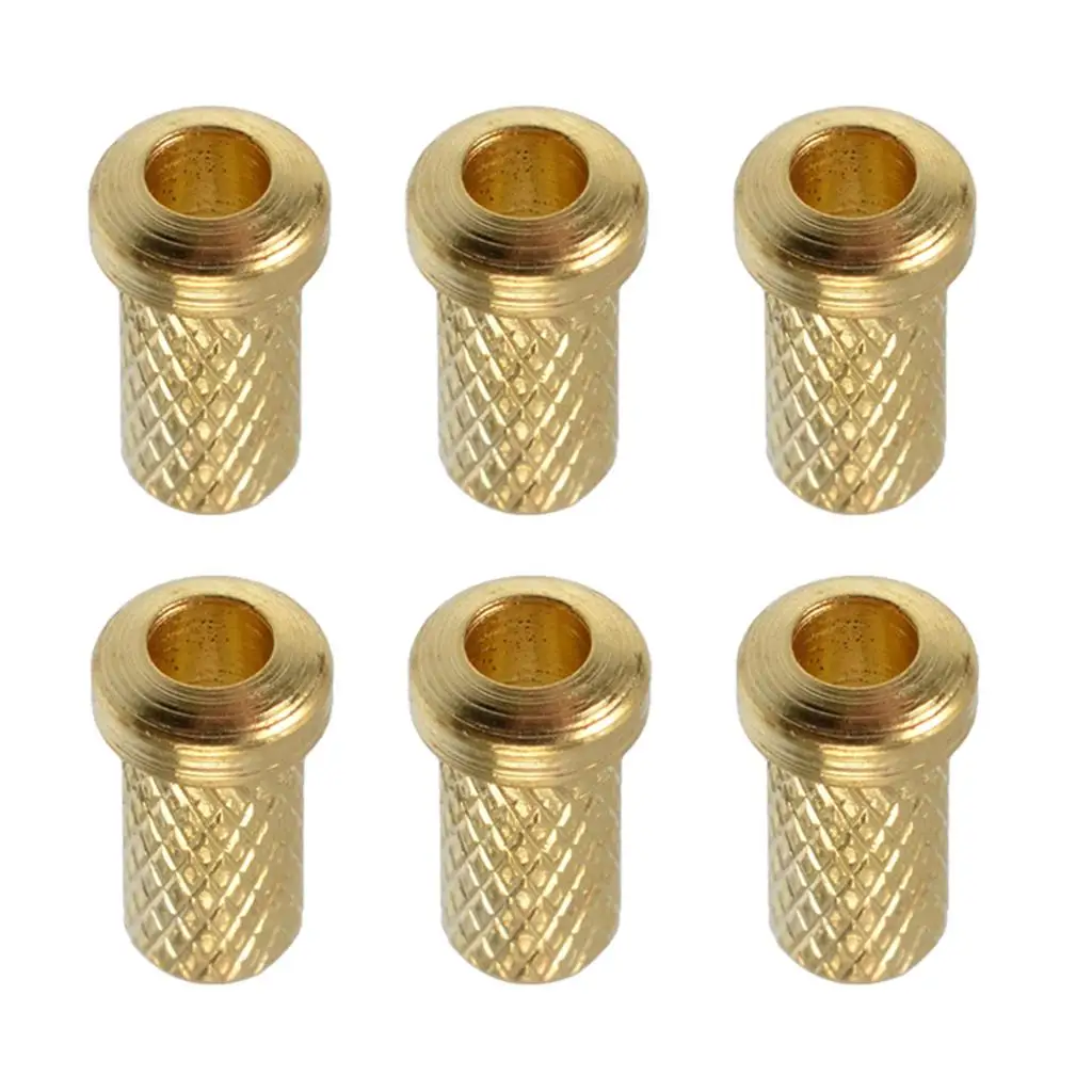 6 Pieces DIY Iron Electric Guitar Through Body Ferrules Bushings 9x5mm